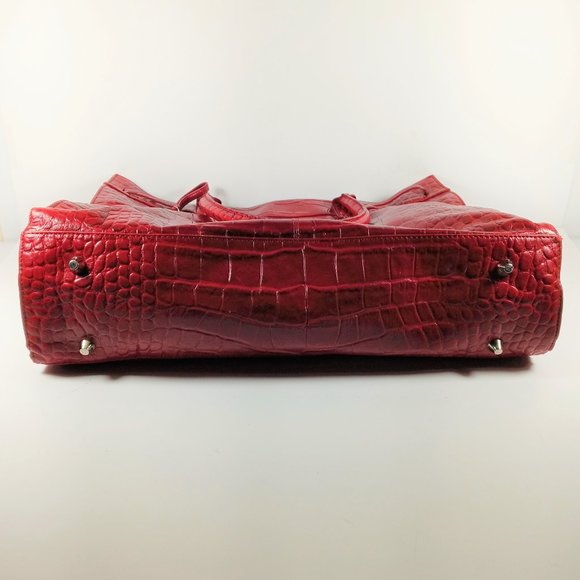 Michael Rome Designs Red Croco Embossed Handbag - Picture 5 of 12